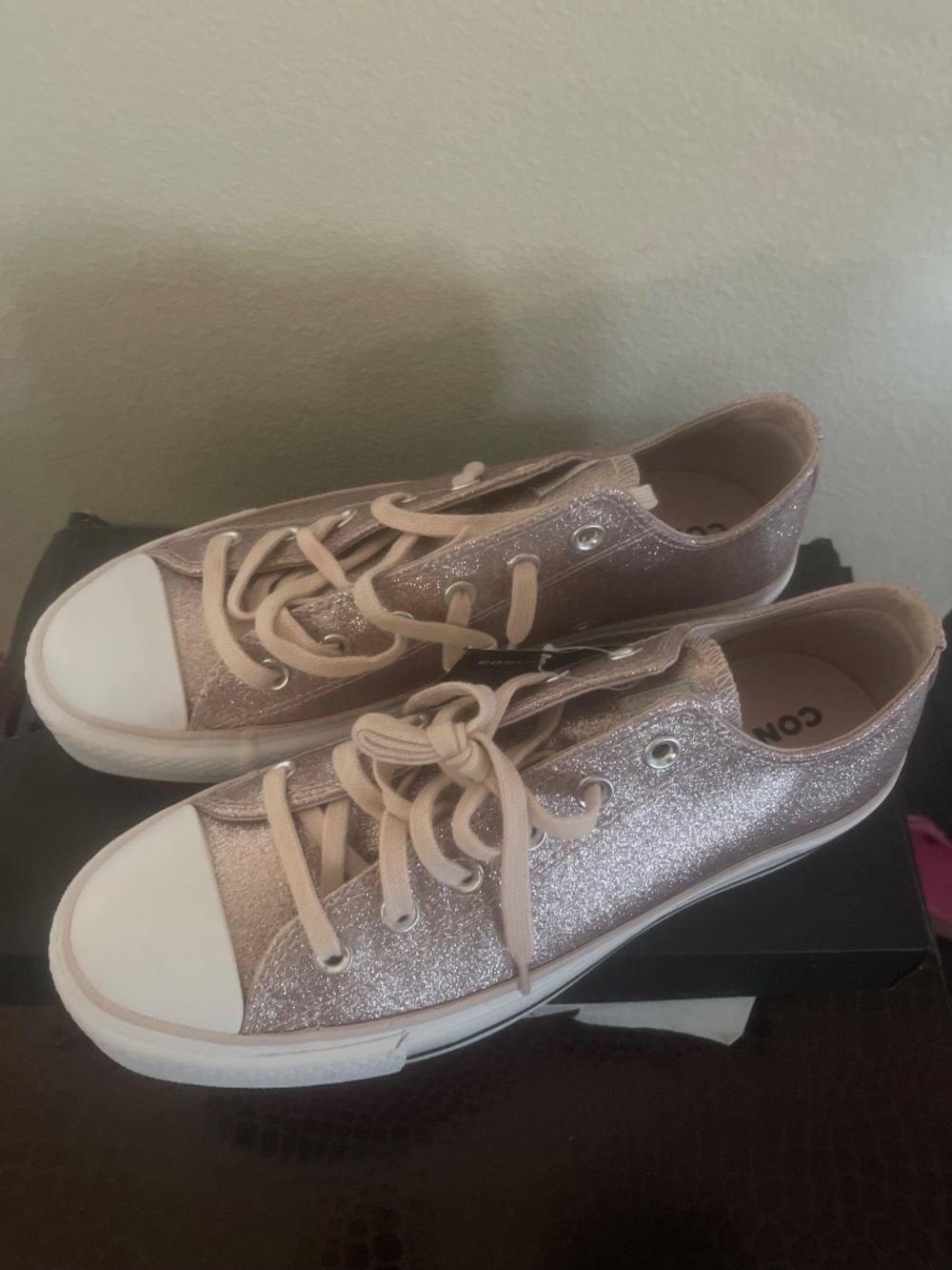 Pink Sparkly Converse - Picture 2 of 3